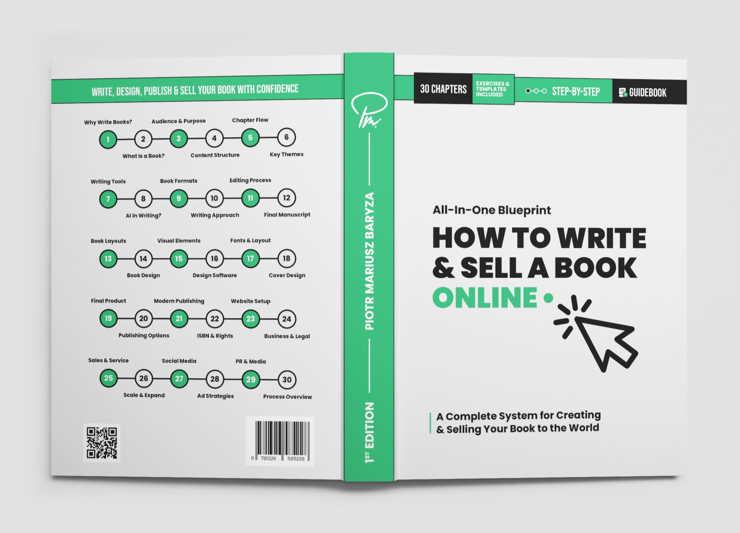 Cover of 'How to Write & Sell a Book Online' guide, offering step-by-step instructions for writing, publishing, and selling your book.